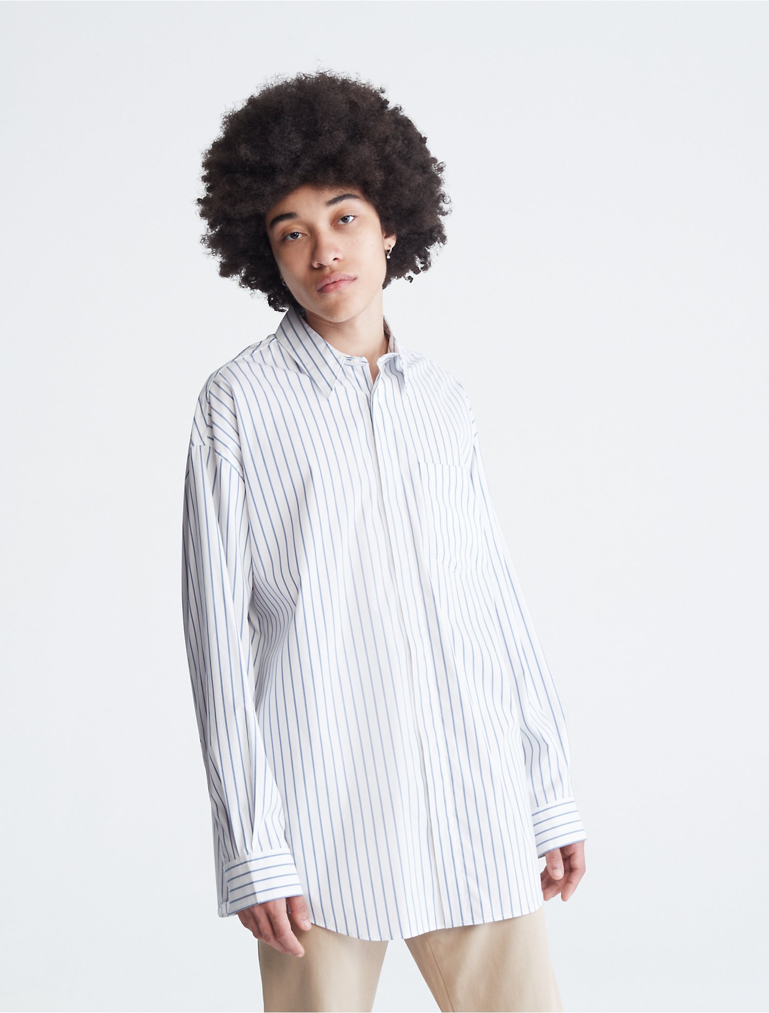 Passend Aanhankelijk gehandicapt Oversized Striped Button Down Shirt | Calvin Klein® USA