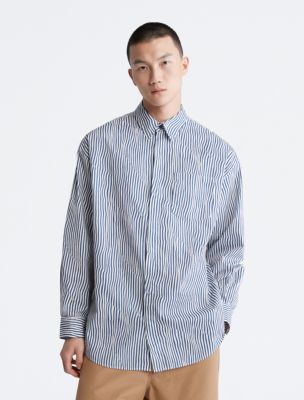 Khakis Oversized Warped Stripe Button Down Shirt