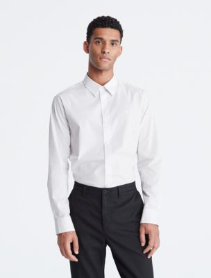 Cotton Blend Classic Button-Down Shirt, Lunar Rock