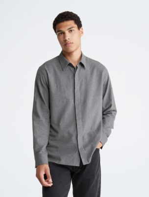 Men Calvin Klein Grey Plain Cotton Shirt, Formal, Full Sleeves at Rs  622/piece in New Delhi