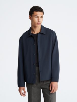 Viscose Blend Button Down Shirt Jacket