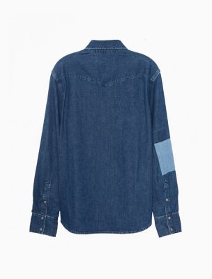 quilted denim shirt