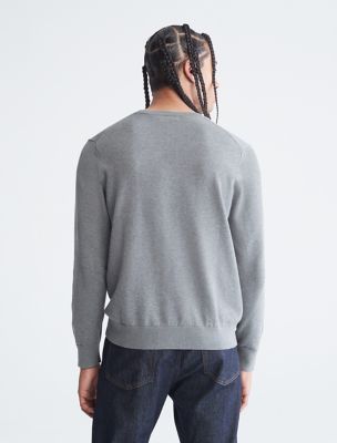 Calvin Klein Men's Monogram Logo Supima® Cotton Sweater - Macy's