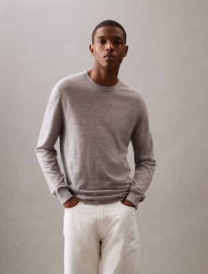 Cashmere Crewneck Sweater, Alloy Heather