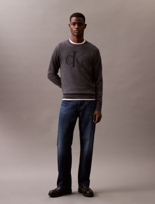 Smooth Cotton Monogram Logo Sweater Calvin Klein