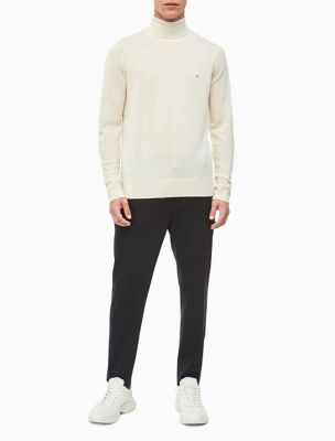 calvin klein men's merino wool turtleneck sweater