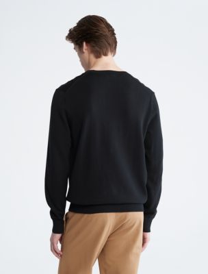Smooth Cotton Sweater, Black