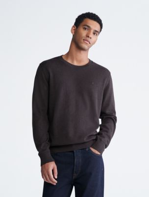 Smooth Cotton Sweater, Mulch Heather