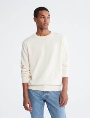 Smooth Cotton Sweater, Ivory