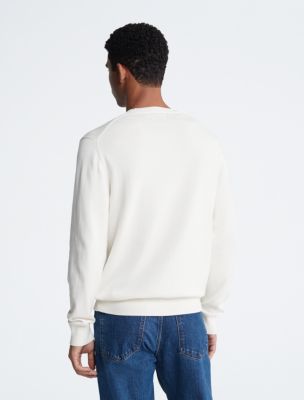 Smooth Cotton Sweater, Egret
