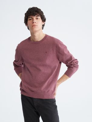 Smooth Cotton Sweater, Raspberry Blush Marl