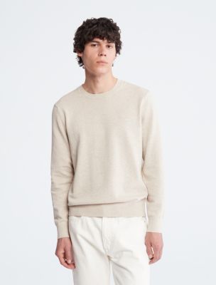 Smooth Cotton Sweater, Cornstalk Heather
