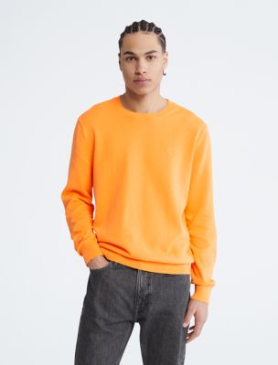 Smooth Cotton Sweater, Blazing Orange