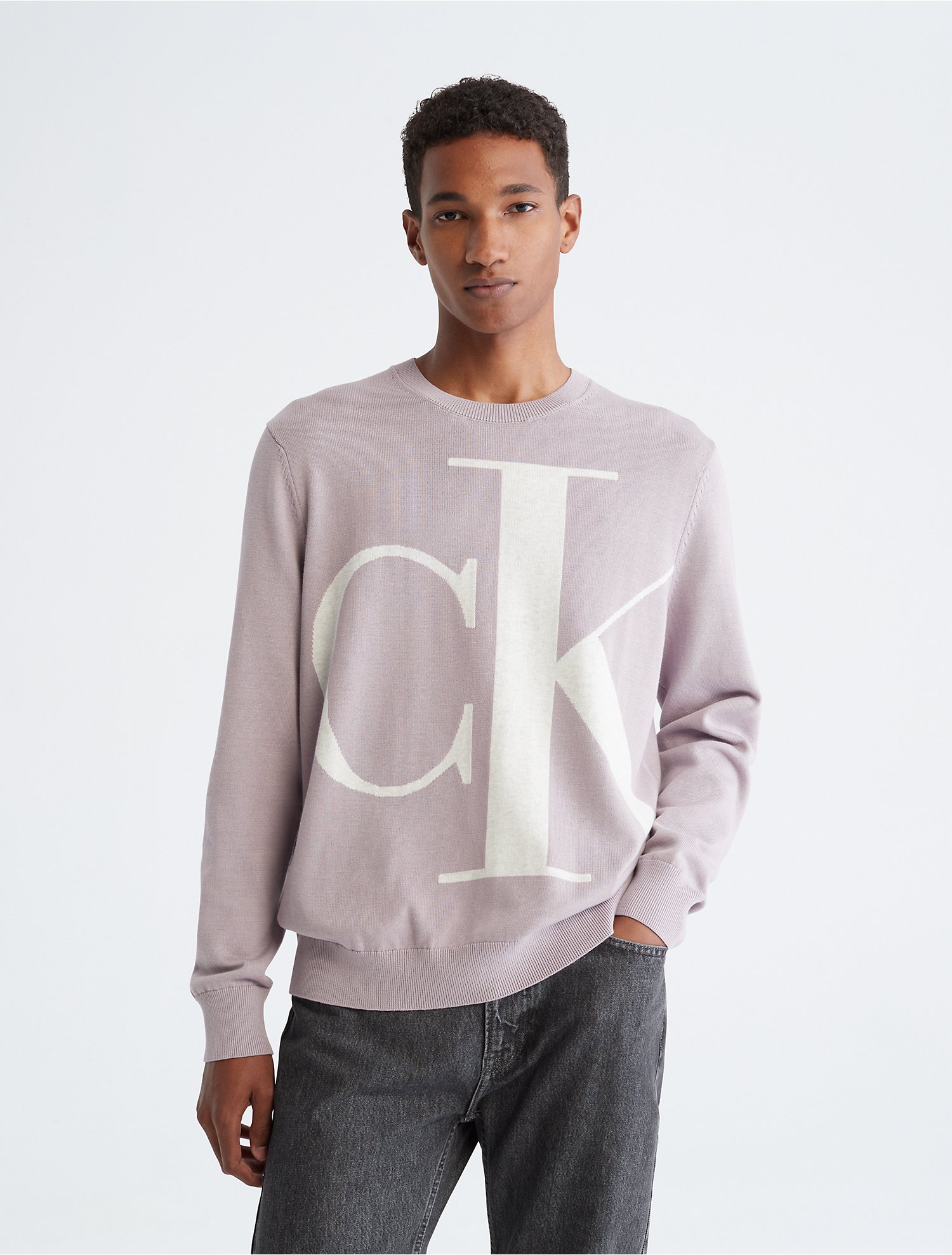 Grit verstoring Zwart Supima Cotton Monogram Logo Sweater | Calvin Klein