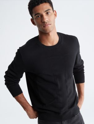 Calvin Klein Jeans Core Monogram Logo Cotton Sweatshirt, Ck Black