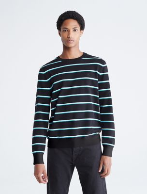 Sweater Stripe Cotton USA Monogram Logo Calvin | Klein® Supima Mini