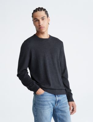 Extra Fine Merino Sweater, Gunmetal Heather