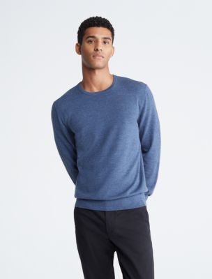 Extra Fine Merino Sweater, Gray Blue Heather