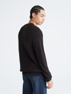 Ribbed Knit Crewneck Sweater