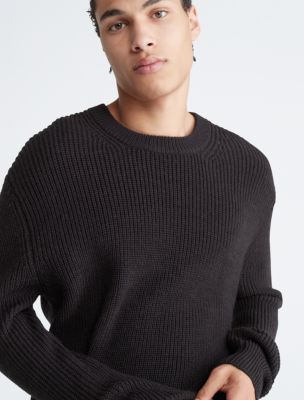 Ribbed Knit Crewneck Sweater Calvin Klein