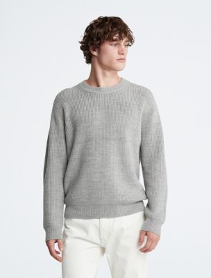 Ribbed Knit Crewneck Sweater