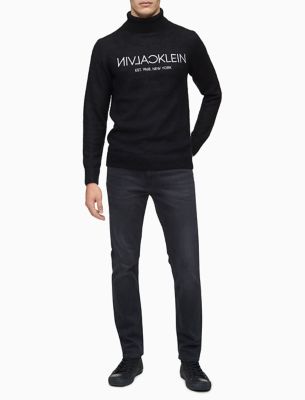 calvin klein black turtleneck sweater