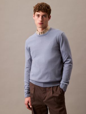 Extra Fine Merino Blend Crewneck Sweater Calvin Klein