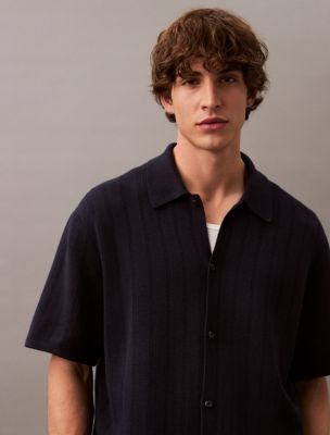 Jacquard Mesh Sweater Polo Shirt | Calvin Klein