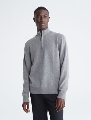 Calvin Klein COMFORT QUARTER ZIP - Sweatshirt - black 