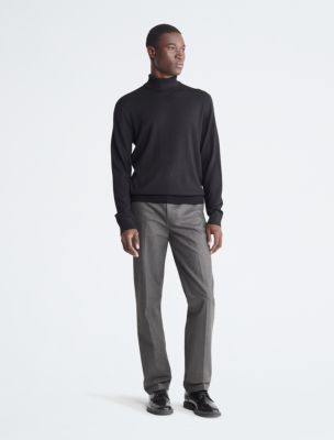 Extra Fine Merino Wool Blend Turtleneck Sweater Calvin Klein Canada