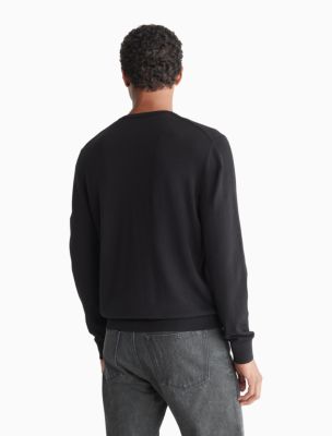 Extra Fine Merino Wool Blend V-Neck Sweater