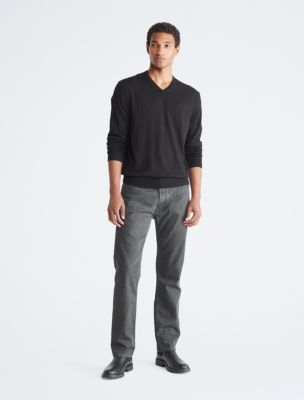 Extra Fine Merino Wool Blend V-Neck Sweater