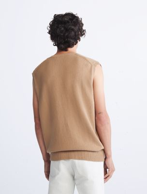 Khakis Solid Monogram Logo Sweater Vest