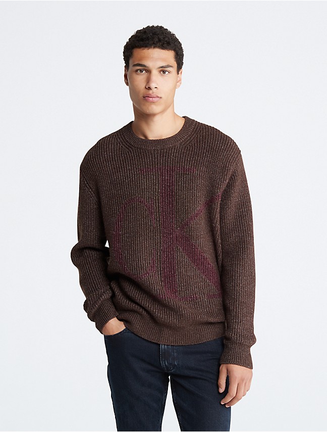 Ribbed Knit Crewneck Sweater