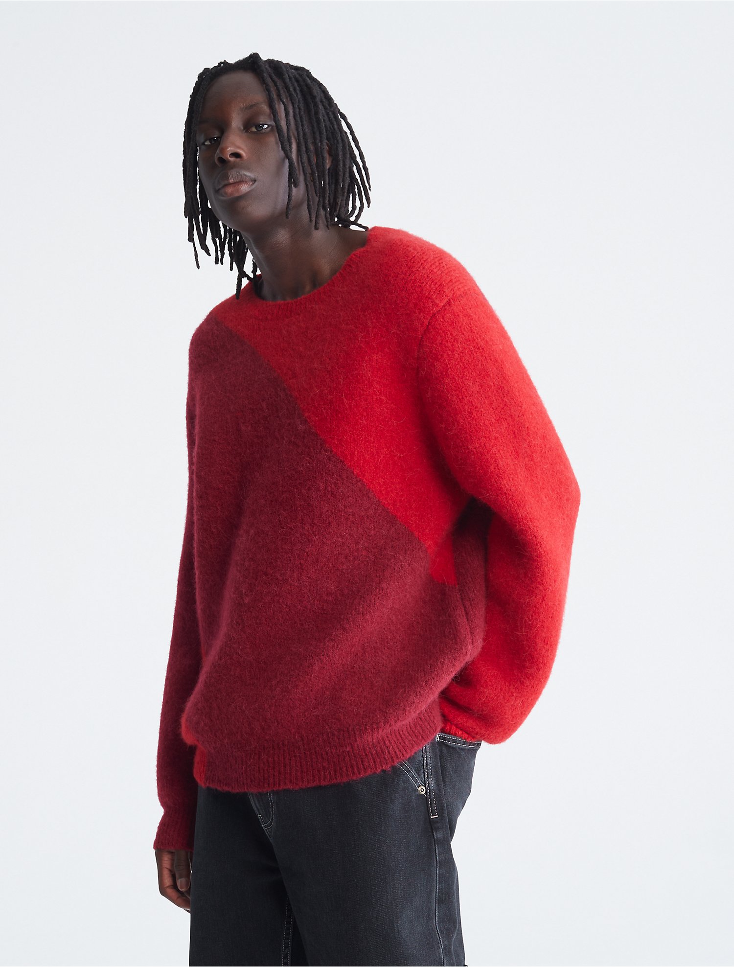 Uplift Intarsia Colorblock Crewneck Sweater | Calvin Klein® USA