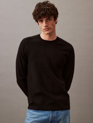 Buy Calvin Klein Men Black Round Neck Long Sleeve T-Shirt - NNNOW.com