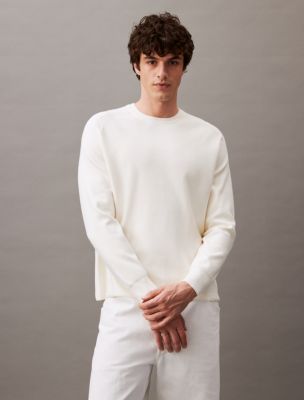 Tech Knit Crewneck Sweater, Egret