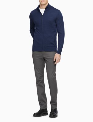 calvin klein men's zip up sweater