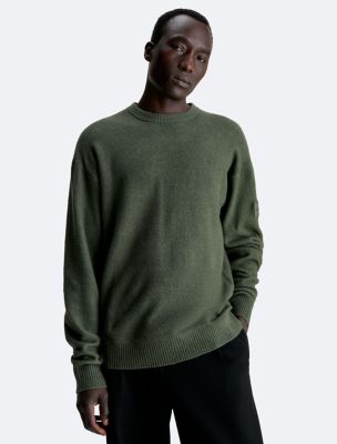 Calvin Klein Jeans Badge Crew Neck Sweatshirt, Thyme, XS