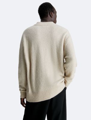 Acrylic Wool Blend Crewneck Sweater