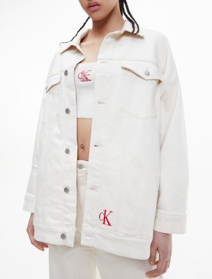 Calvin klein white hot sale jean jacket