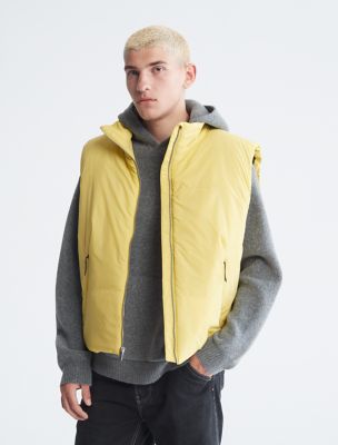 Recycled Nylon Full Zip Puffer Vest, Warm Olive