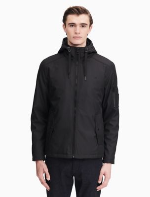 calvin klein men's ripstop hooded windbreaker