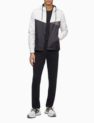 calvin klein men's ripstop hooded windbreaker