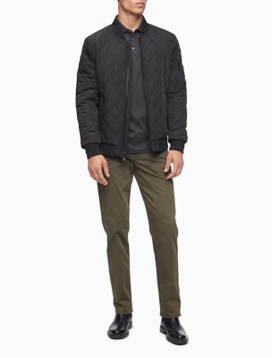 Quilted Full Zip Bomber Jacket