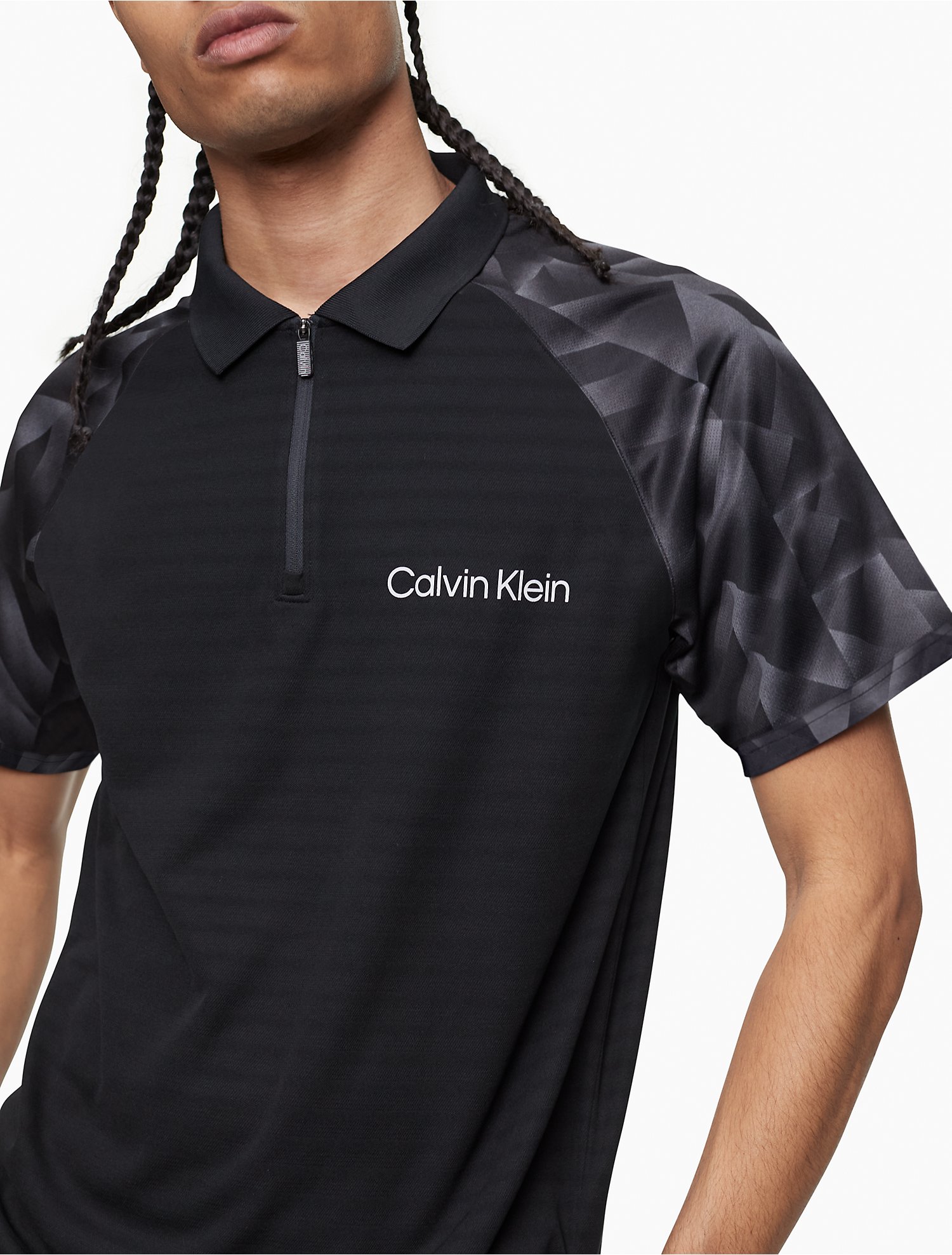 Performance Printed Zip Polo Shirt | Calvin Klein® USA