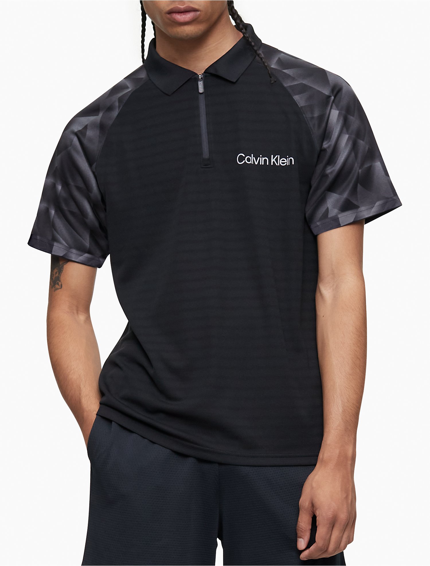 Performance Printed Zip Polo Shirt | Calvin Klein® USA