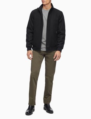 calvin klein men's shirt collar wool jacket