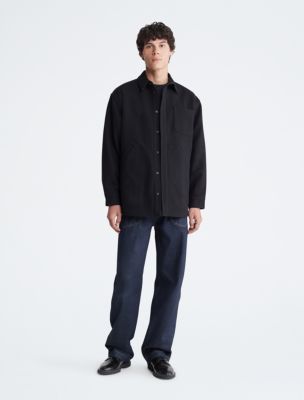 Calvin klein men's outlet shirt collar wool jacket