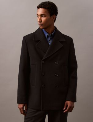 Double Faced Wool Blend Coat Calvin Klein